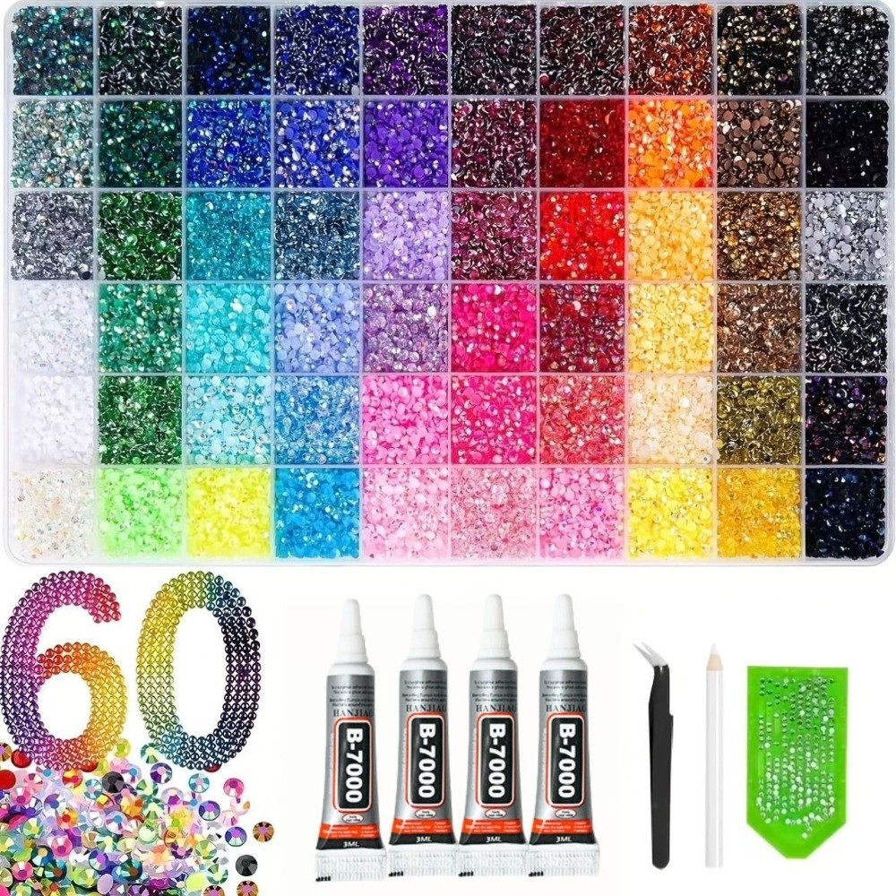 Resin Jewelry Kit - ชุดเรซินเพชรหลากสี ขนาดผสม ระยิบระยับ สำหรับตกแต่งงาน DIY ศิลปะเพชร