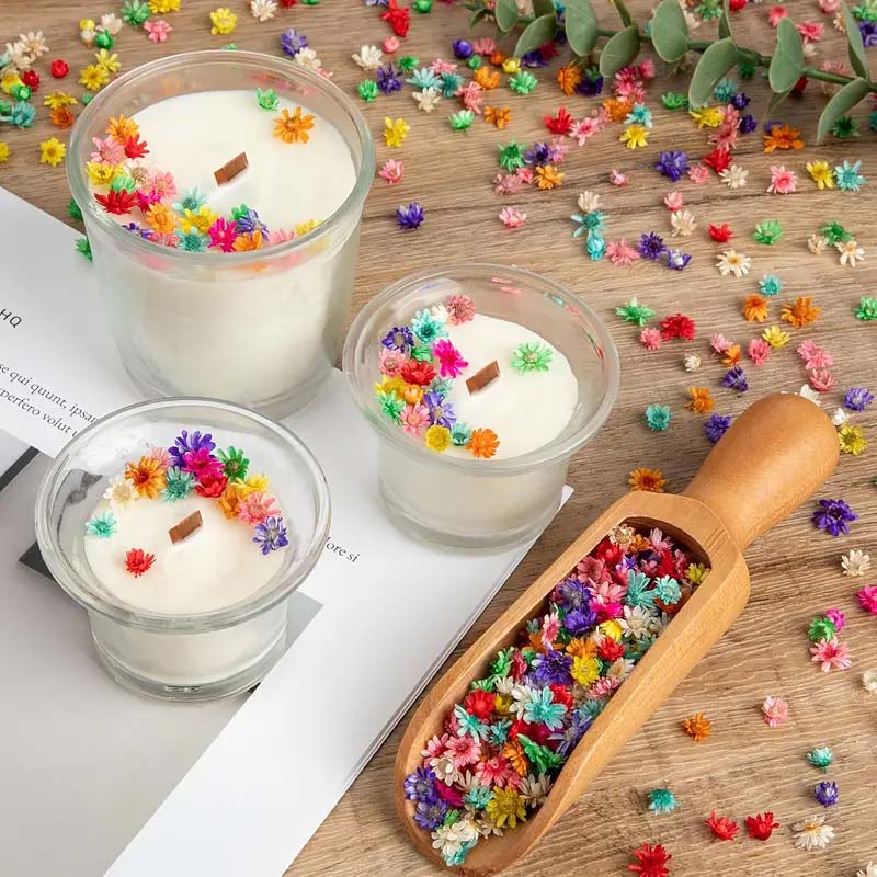 Resin Craft Ideas - ดอกไม้หลากสีสันผสมสําหรับการปั้นขี้ผึ้ง เหมาะสําหรับงานฝีมือเรซิน การตกแต่ง DIY และโครงการศิลปะตามฤดูกาล -