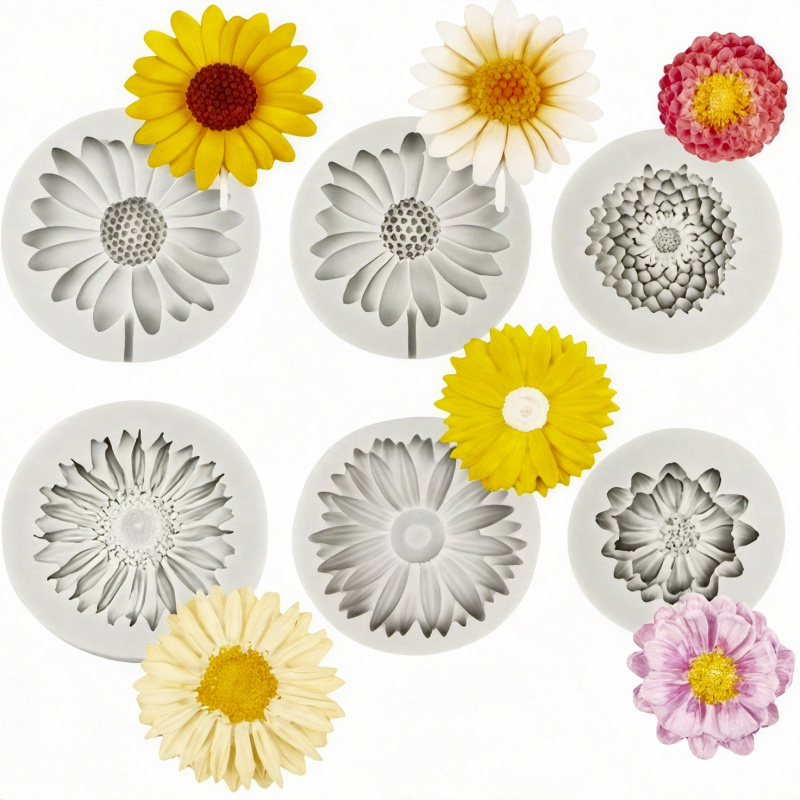 6 ชิ้น，แม่พิมพ์ซิลิโคนลายดอกทา - Resin Craft Ideas บทวิจารณ์และราคา