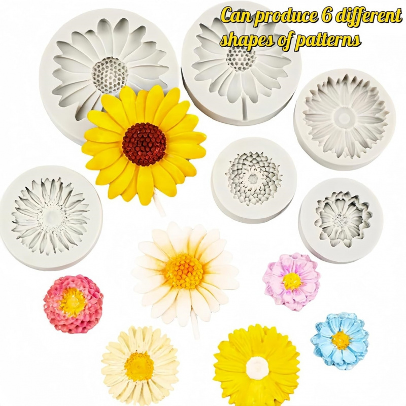 6 ชิ้น，แม่พิมพ์ซิลิโคนลายดอกทา - Resin Craft Ideas บทวิจารณ์และราคา