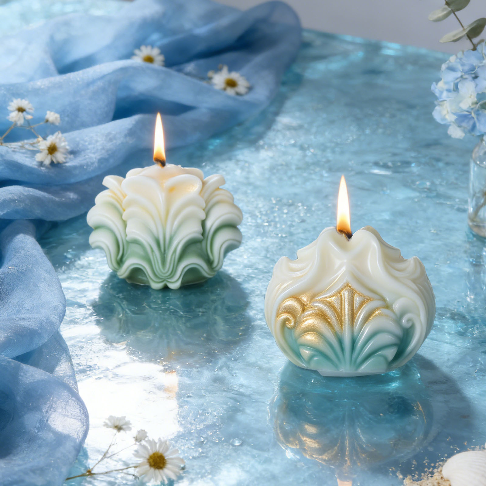 แม่พิมพ์ซิลิโคนรูปเปลือกหอยทะเ - Resin Ocean Wave Mold บทวิจารณ์และราคา